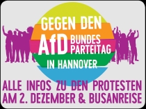 Stoppt die AfD – Gegen den AfD-Bundesparteitag in Hannover | Samstag, 02. Dezember 2017